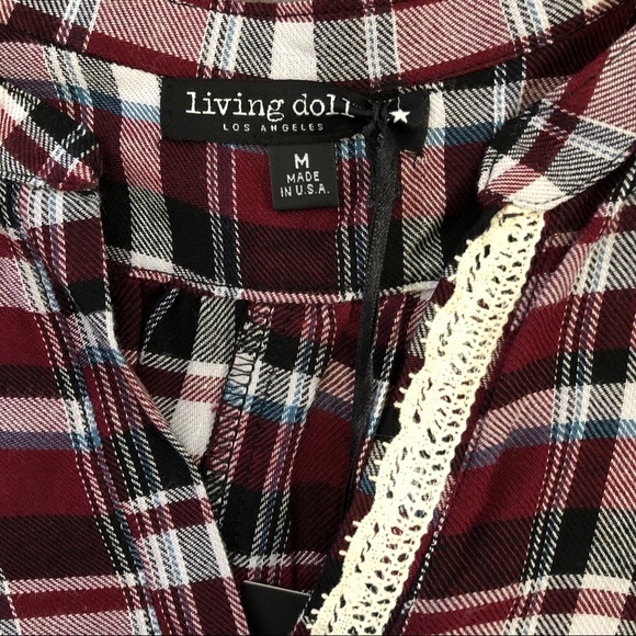 NWT Living Doll plaid high-low tunic - Picture 4 of 4